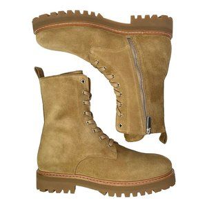 THURSDAY Boot Company Sahara Brown Suede Lace Up Zip Combat Boots Womens Size 10